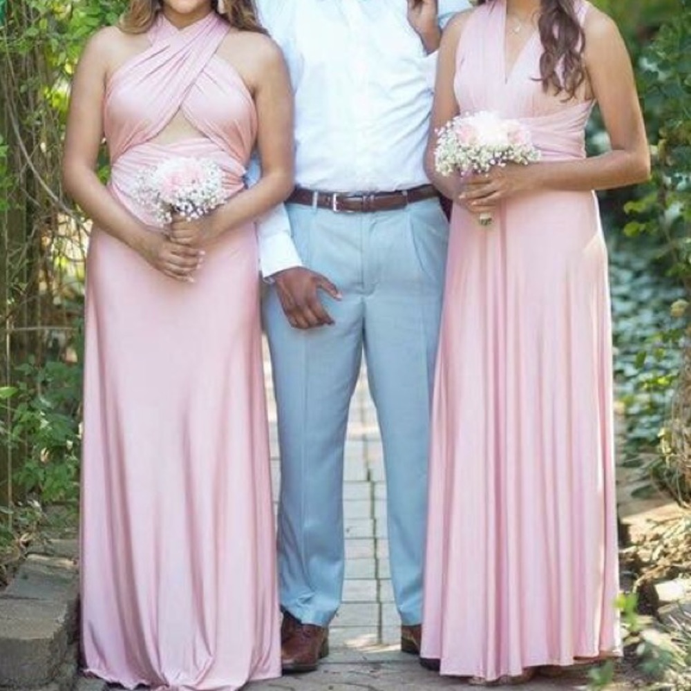 Baby pink multiway dress